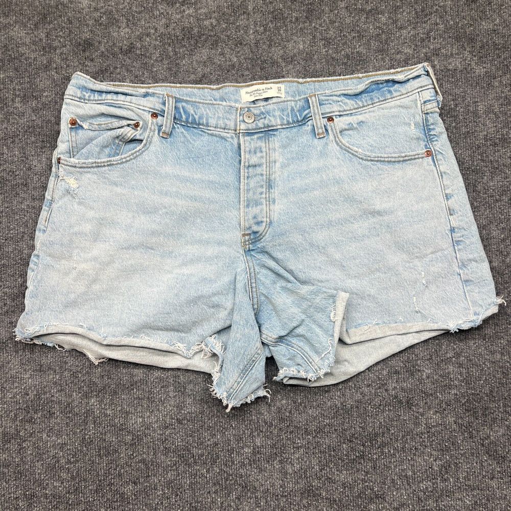 Abercrombie & Fitch‎ Low Rise The 90's Baggy Shorts Denim Cut Offs 34/18